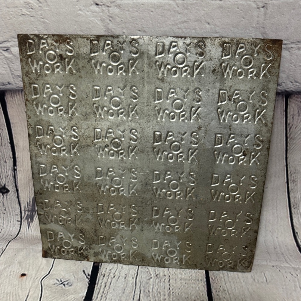 VTG Antique 1920’s Days O Work Metal Uncut Sheet for Chewing Tabacco Cans